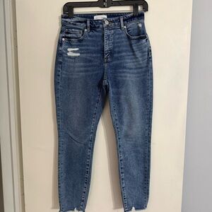 LOFT Distressed Blue Ankle Jeans